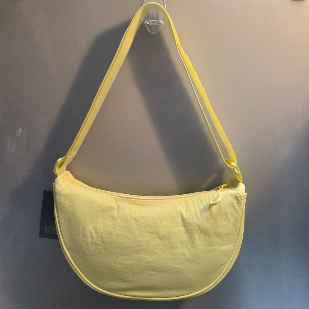 Wild Fable Yellow Recycled Nylon Crescent Crossbody Bag TAR10062 NWT